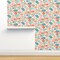 Colorful Seashells Coastal Nautical Modern Beach House Pink Coral Blue Bright Pastel Custom Pre-pasted Wallpaper by Spoonflower Pre-Pasted Wallpaper 2FT Wide